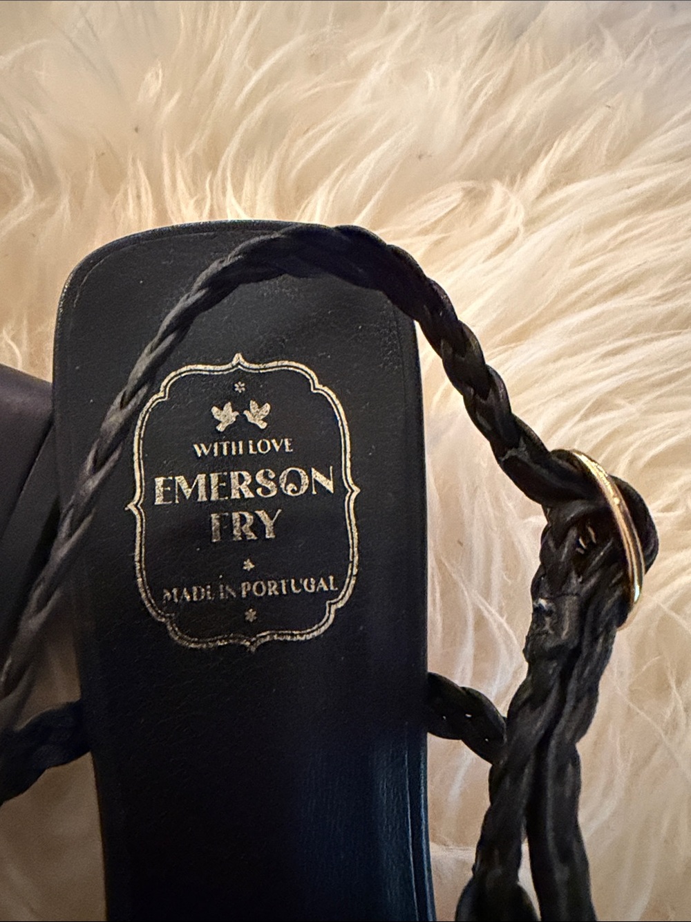 Emerson Fry Black Woven Slingback Mules - Picture 2 of 8